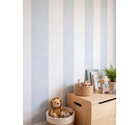 Newroom papier peint intissé rayé bleu clair pour chambre enfant et salon | Style scandinave, texture lin mate, sans raccord, décoration murale couloir et entrée, 10,05 x 0,53 m, lavable