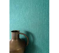 Newroom papier peint intissé vert uni métallisé pétrole salon entrée | turquoise intense, éclat métallique, fine structure linéaire, sans raccord, papier peint chambre, décoration murale élégante