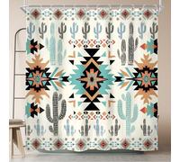 Newsely Rideau de Douche 183 x 183 cm (l x H) Vert Occidental aztèque Style