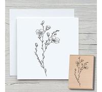 Newstamps Tampon en bois Motif fleur des prairies Pour la fabrication de cartes, le bricolage, les fleurs, les plantes, le scrapbooking