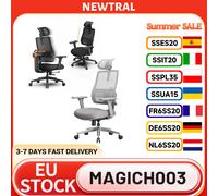 NEWTRAL MAGICH003 Chaise ergonomique, dossier à suivi automatique, appuie-tête réglable, profondeur de siège réglable, soutien lombaire adaptatif, 3D MAGICH003 Gray