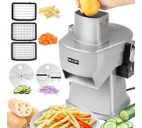 NEWTRY Coupe-légumes électrique 4-en-1 Pro Pommes dés cuisine | Acier inoxydable, coupe en dés, émince, tranche, lame interchangeable, durable, haute efficacité, pour restaurants, cuisine