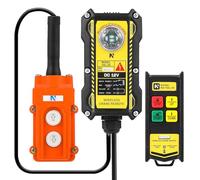 NEWTRY Télécommande de grue 12V 2-EN-1 Commande filaire et sans fil, portée de commande radio 200M, 4 boutons de commande radio pour équipement de levage industriel, camion, grue, interrupteur