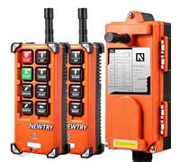 NEWTRY Télécommande de Grue sans Fil 24V, Double émetteur pour Les palan électrique Industriel, Pont Roulant - F21E1B (émetteur * 2 + DC&AC 24V Récepteur)