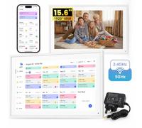 NEWYES Calendrier Numérique Mural 15 Pouces, Organisateur Familial Semainier Sync WiFi, Tableau Récompense Enfant, Cadre Photo Numérique Connecté Écran Tactile Intelligent, Fiche Britannique de Type G