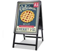 NewZeal A1 Porte Affiche,double-face affiches,porte aluminium,stop trottoir exterieur,porte menu restaurant exterieur(A1,noir)