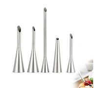 Nexaflow 5 Pièces Douille De Pâtisserie Petit Choux En Acier Inoxydable | douilles à pâtisserie professionnelle pour cupcakes et puffs, douille à confiture polyvalente pour poche à douille