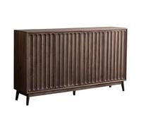 NexaGeniX Rangement Chaussures Armoire à Chaussures 5 Niveaux, Armoire de Rangement for en Noyer Noir avec 4 Portes, Meuble Buffet autoportant for entrée, Salon, Salle Manger