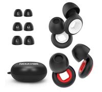 NEXAVIBE Bouchons d’oreilles moto 2 paires 33dB protection auditive | Silicone 4g hypoallergénique, convient casque&sommeil latéral, S/M/L, étui rigide, atténue vent, ronflements, bruits ambiants