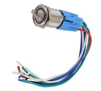 Nexbrill Interrupteur rotatif autobloquant 3 positions 2NO 2NC en acier inoxydable 304 indicateur LED IP66 IK09 Protection 12-24 V Prise de fil pour machine CNC équipement industriel (bleu)
