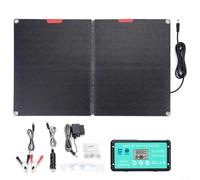 Nexbrill Kit de panneau solaire pliable 60 W avec contrôleur, ETFE portable pour chargeur pour camping-car 12 V pour camping, affichage numérique pour pinces crocodiles port OBD II, pour alimentation