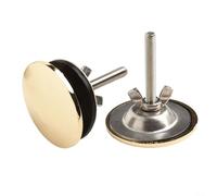 Nexbrill Lot de 2 caches de trou d'évier de cuisine en alliage de zinc avec vis en acier inoxydable, finition brossée pour trous de 12 à 49 mm, installation aucun outil nécessaire, gris (bronze)