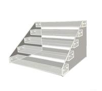 Nexbrill Présentoir à 4 niveaux en acrylique transparent, étagère double face pour parfums, cupcakes, bijoux, organiseur transparent avec assemblage pour décoration de fête, mariage, 30,5 x 23 x 16 cm