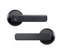 Nexbrill Verrou de porte électronique intelligent à 3 points en alliage d'aluminium 0,5 s pour déverrouiller une sauvegarde de type C pour portes intérieures en bois et métal, noir, 21,8 x 15,7 x 8,5