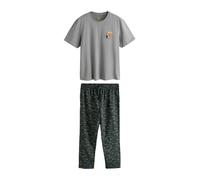 Next Pyjama long 'Guinness' bleu cyan / jaune pastel / gris / anthracite, Taille M