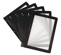 Nextday Catering H747 Lot de 5 intercalaires pour menu Noir Format A4 | Coins Dorés - Accessoire pour Porte-Menu Wood