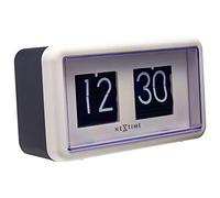 Horloge de table - NeXtime - Flip Clock - Vintage - 7 x 18 x 10 cm - Blanc/Noir