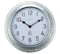 NeXtime Horloge Murale Extérieure - Ø22CM - Métal - Galvanisé Poppy, GIS