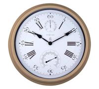 NeXtime Hyacinth Horloge, thermomètre et hygromètre étanches, Marron, 40,5 cm