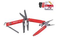 NEXTORCH Outil multifonction pliable avec pince 14 en 1, multitool de 60 mm avec ciseaux, coupe-corde, ouvre-boîtes, tournevis, pour extérieur, outils de camping, avec étui en nylon MT20 (Rouge)