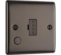 Nexus Unité de Connexion fusionnée 13A en Nickel Noir avec Prise de câble