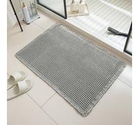 NexusGoods Tapis de Bain en Tissage Gaufré, Super Absorbant et à Séchage Rapide, Support Antidérapant, Lavable en Machine (30°C), Extra Doux, Gris Clair, 43x61cm