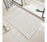 NexusGoods Tapis de Bain en Tissage Gaufré, Super Absorbant et à Séchage Rapide, Support Antidérapant, Lavable en Machine (30°C), Extra Doux (Crème, 46x77cm)