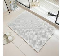 NexusGoods Tapis de Bain en Tissage Gaufré, Super Absorbant et à Séchage Rapide, Support Antidérapant, Lavable en Machine (30°C), Extra Doux (Blanc, 43x61cm)