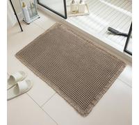 NexusGoods Tapis de Bain en Tissage Gaufré, Super Absorbant et à Séchage Rapide, Support Antidérapant, Lavable en Machine (30°C), Extra Doux (Marron, 51x81cm)