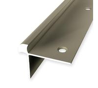 Nez de marche 33 x 43 x 2500 mm Profilé d'angle Aluminium Lisse Double Décalage Encastré Percé Sable Hauteur de bordure 8 mm Küberit