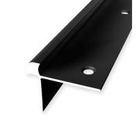 Nez de marche 33 x 43 x 2500 mm - Profilé d'angle en aluminium lisse - Double décalage - Encastré - Avec perçage - Noir - Hauteur de bordure : 8 mm Küberit