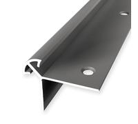 Nez de marche 36 x 46 x 2500 mm - Profilé d'angle en aluminium lisse - Encastré - Acier inoxydable - Hauteur de bordure : 11 mm Küberit