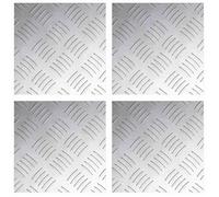 Nez de marche antidérapant - vidaXL - 4 pièces - Argenté - Aluminium - 20x20 cm - Utilisation intérieure et extérieure