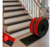 Nez de marche autocollant de qualité supérieure - 3 m - Protection des bords d'escalier - En caoutchouc de silicone antidérapant - Pour l'intérieur et l'extérieur - En forme de L - Noir