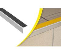 Nez de marche extérieur simple alu/PVC 39x23mm WATTELEZ antidérapant noir 30x3000mm - 810336N