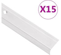 Nez de marche forme en L 15 pcs aluminium 100 cm argenté