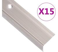 Nez de marche forme en L 15 pcs aluminium 100 cm champagne