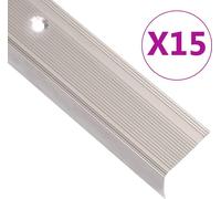 Nez de marche forme en L 15 pcs aluminium 90 cm champagne