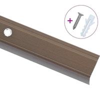 Nez de marche forme en L 15 pcs aluminium 90 cm marron
