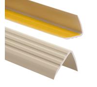 Nez de marche profil d’angle PVC autoadhésif 50x40mm antidérapant, d'escalier-protection, bande de bordure, 200cm, Beige