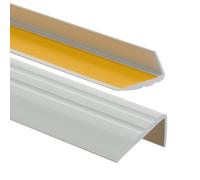 Nez de marche PVC 50x25mm, 200 cm - Profil d’angle autoadhésif, antidérapant, d'escalier-protection, bande de bordure - Gris Clair