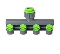 Ribimex Rampe de nez de robinet 03979 – 4 sorties pour robinet 3/4" Gris/Vert