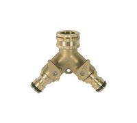 Nez de robinet fileté 100% en laiton double circuit raccords rapides - Ribiland
