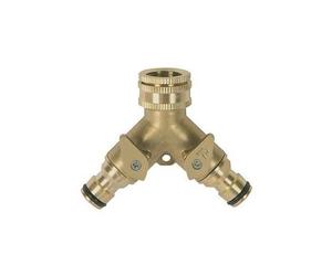 Nez de robinet fileté 100% en laiton double circuit raccords rapides - Ribiland