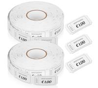 Nezyo 2000 Pièces Ticket Boisson Jetons Buvette, Blanc, 1 Euro, Wertmarke | Ticket Repas, Jeton Buvette pour Mariage, EVJF, Club, Bar, Événement, Buffet, Restaurant, Jetons Détachables