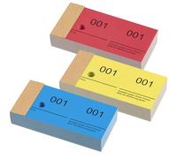 Nezyo Lot de 3 Numéros Doubles de 1 à 100 Billets de Tombola | Blocs de Numéros, 10 cm x 5 cm, pour Vestiaires, Tirages au Sort, Événements, Fêtes, Salons, Rouge Jaune Bleu