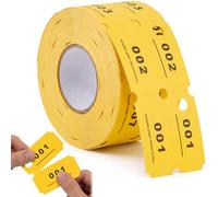 Nezyo Rouleaux de Jetons 1-500 Ticket de Vestiaire Fiches Numérotées Service Blanchisserie pour Événements en Club Boutiques Salons Bars Mariages Fêtes(Jaune)