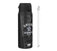 NFL Dallas Cowboys Gourde Thermique Avec Paille Amovible, 750ml/24oz, Bouteille Étanche À Isolation Sous Vide, Facile À Ouvrir, Verrou Sécurisé, Passe Au Lave-Vaisselle, Couvercle Rabattable