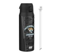 NFL Jacksonville Jaguars Gourde Thermique Avec Paille Amovible, 750ml/24oz, Bouteille Étanche À Isolation Sous Vide, Facile À Ouvrir, Verrou Sécurisé, Passe Au Lave-Vaisselle, Couvercle Rabattable