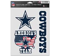 Nfl Lot De 3 Autocollants 20x15cm - Dallas Cowboys